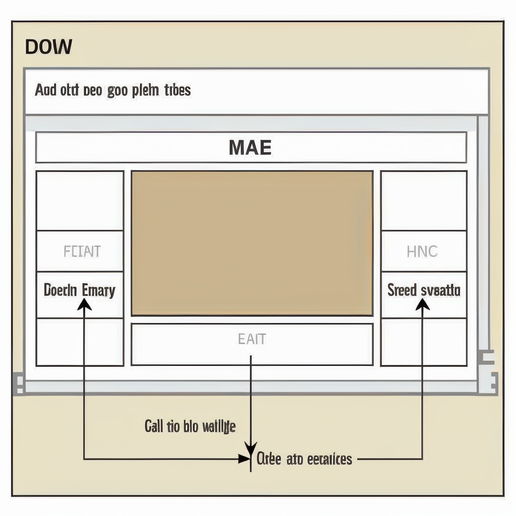 website development deatil with boxes and lines